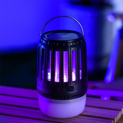 Bom preço. 21-35 peças IPX4 resistente à água Luz noturna UV395 Bug Zapper Lâmpada recarregável de mosquitos com painel solar on-line